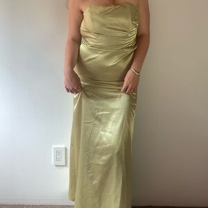 90s Strapless Sage Green Dress